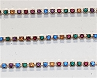 Swarovski Rhinestone Cup Chain- Size #101- Dark Multi/Gold