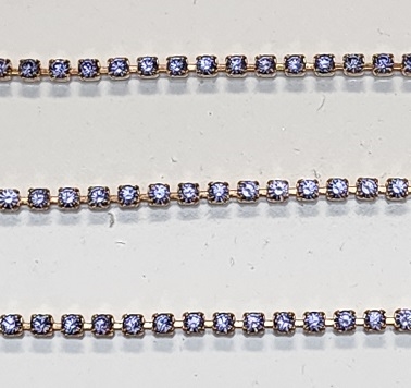 Swarovski Rhinestone Cup Chain- Size #101- Tanzanite/Gold
