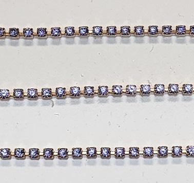 Swarovski Rhinestone Cup Chain- Size #101- Tanzanite/Gold