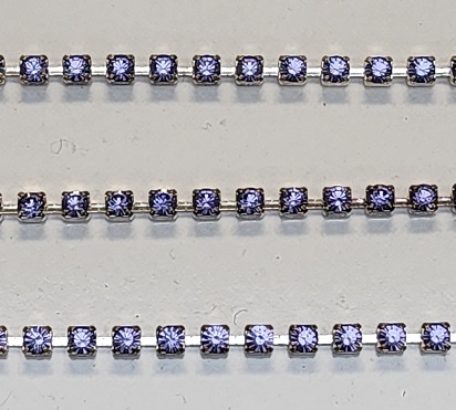 Swarovski Rhinestone Cup Chain- Size #110- Tanzanite/Silver