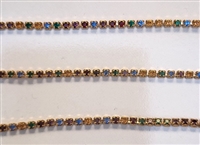 Swarovski Rhinestone Cup Chain- Size #99- Dark Multi/Gold