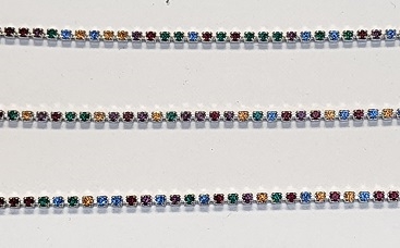 Swarovski Rhinestone Cup Chain- Size #99- Dark Multi/Silver