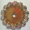 Flat Disc with crystals-22mm-CRYSTAL AB/GOLD (DISCONTINUED)