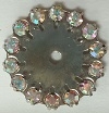 Flat Disc with crystals-22mm-CRYSTAL AB/SILVER (DISCONTINUED)