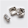 4mm Full Sterling Silver Squaredells- Crystal