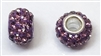 Swarovski Large Hole 8mm Pave Rondelle Bead- Amethyst