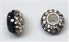 Swarovski Large Hole 8mm Pave Rondelle Bead- Crystal to Jet Ombre