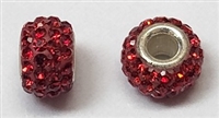 Swarovski Large Hole 8mm Pave Rondelle Bead- Light Siam