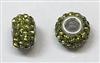 Swarovski Large Hole 8mm Pave Rondelle Bead- Olivine