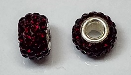 Swarovski Large Hole 8mm Pave Rondelle Bead- Siam