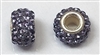 Swarovski Large Hole 8mm Pave Rondelle Bead- Tanzanite