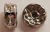 8mm Swarovski Rondell- Crystal/Rhodium Silver