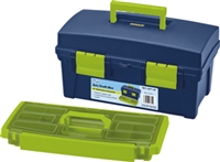 Portable Art Storage Box with Organizer Tray - Green - 16"