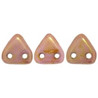 2 hole Triangle Beads-LUSTER OPAQUE ROSE GOLD TOPAZ