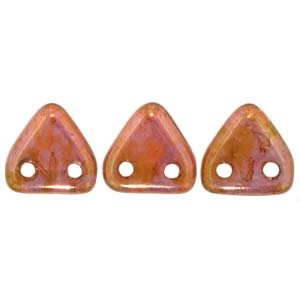 2 hole Triangle Beads-LUSTER ROSE GOLD TOPAZ