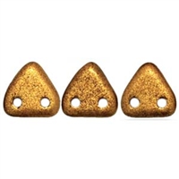 2 hole Triangle Beads-MATTE METALLIC GOLDENROD