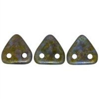 CzechMates 2 hole Triangle Beads-SAPPHIRE COPPER PICASSO
