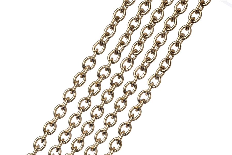 Waterproof Gold Chain - Style #8 - 3.7mm x 3mm Cable Chain