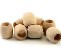 Unfinished Wood Beads - 12mm Barrel, 6 mm Hole Size