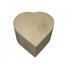Unfinished Wood Swing Lid Trinket Box - Heart
