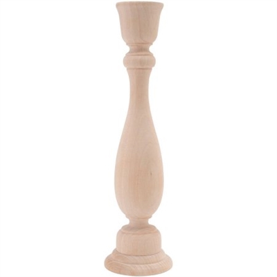 Unfinished Wood Candle Stick - 6 3/4"