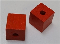 Wood Cube - 1/2", 1/8" Hole - Orange