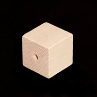 Wood Cube - 1" with 3/16" Hole