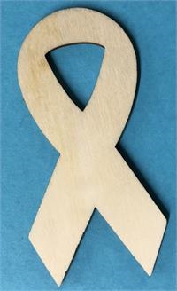 Unfinished Wood Flat Awareness Ribbon - 3"