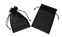 Organza Bags - Polka Dot - Black with Silver, 3" X 4"