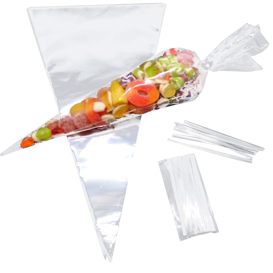 Clear Treat Bags - 12" Cone Shaped