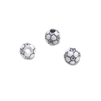 Team Sports Acrylic Soccer Ball Beads - 12 mm - 12pc