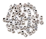 Alphabet Cube Beads, Pewter, 5.5mm w/ 3mm hole, Antique Gold (Choose  Letter) (Each)