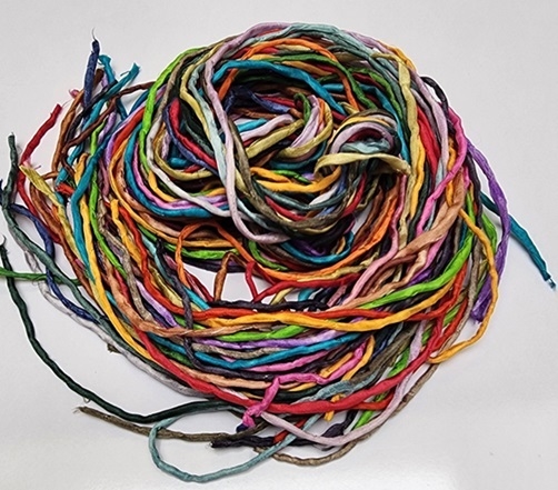 Hand Dyed Silk Strands - Colorful