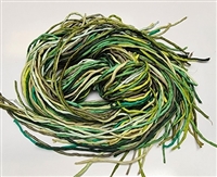 Hand Dyed Silk Strands - Greens