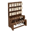 18 Hooks Wood Board Jewelry Earring Display Stand with 2 Removable Holders - #WD4802BR