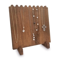 Wooden Plank Necklace Jewelry Display Stand for 8 Necklaces - Brown