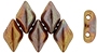 Matubo GEMDUO Bead, 8x5mm, 2-Hole - Bronze Luster Opaque Red