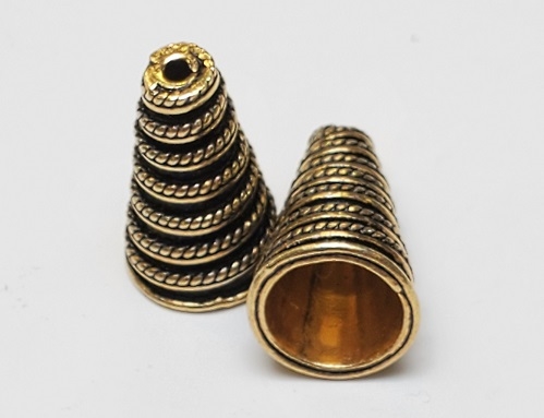Gold Plate over Sterling Spiral Cone- 16 x 10mm
