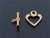 Gold Plate over Sterling Silver Small Heart Toggle - 12mm