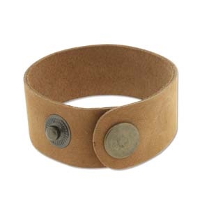 Leather Cuff - Tan, 1" x 9"