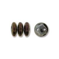 2-Hole Lentil Bead- 6mm - Iris Brown