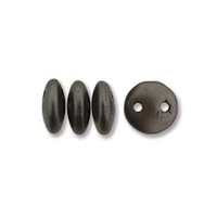 2-Hole Lentil Bead- 6mm - Grey Brown