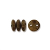 2-Hole Lentil Bead- 6mm - Beige Bronze Picasso