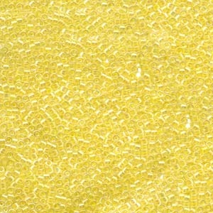 DB053 Lined Pale Yellow AB - Miyuki Delica Seed Beads - 11/0