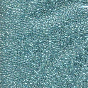 DB079 Lined Aqua Blue AB - Miyuki Delica Seed Beads - 11/0