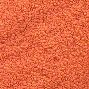 DB872 Matte Opaque Orange AB - Miyuki Delica Seed Beads - 11/0