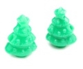 Christmas Tree Pony Beads - Opaque Green