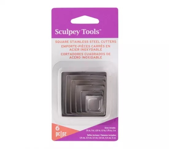 Sculpey Toolsâ„¢ Cutters: Square, 6 pc