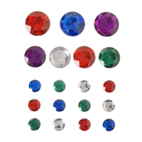 Darice Sticky Back Gems - Round Multi, 19pcs