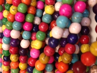 Dyed Multi Color Magnesite Beads, Round 6mm